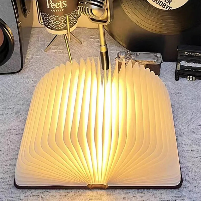 Lâmpada de mesa de dobra dobrável criativa irá brilhar a lâmpada do quarto de cabeceira de cabeceira de cabeceira atmosfera Diy Nightlight Birthday Gift Gift