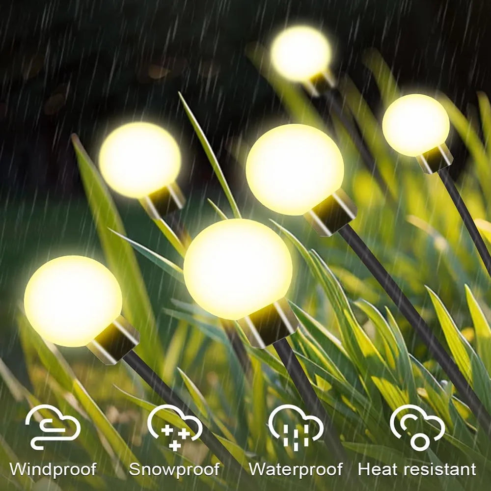 Sluneční zahrada světla 6 8 10 LED světla Firefly Outdoor Solar Light Dekorace Vodotěsná kymácející se krajina LAMPY LAMPY TRACKY