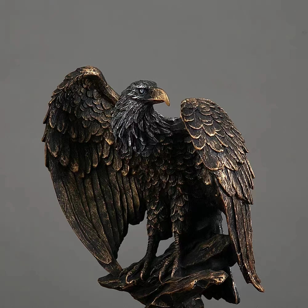 Retro Eagle Sculpture Hiasan Bilik Baru Hiasan Kekayaan Pejabat Haiwan Pejabat Rumah Kajian Hidup Patung Abstrak Hadiah