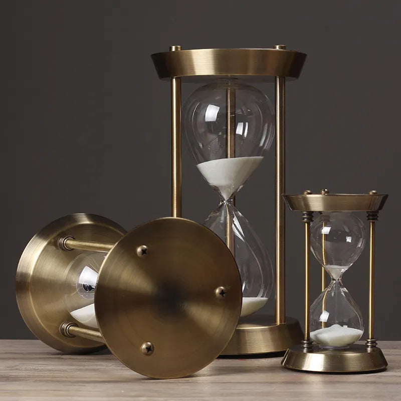1-30 Minuten Europäischer Retro-Metall-Sandglas-Zeitnehmer Timer Wohnzimmer Büro-Schreibtisch Dekoration Ornament Alarm Sandglas Geschenke