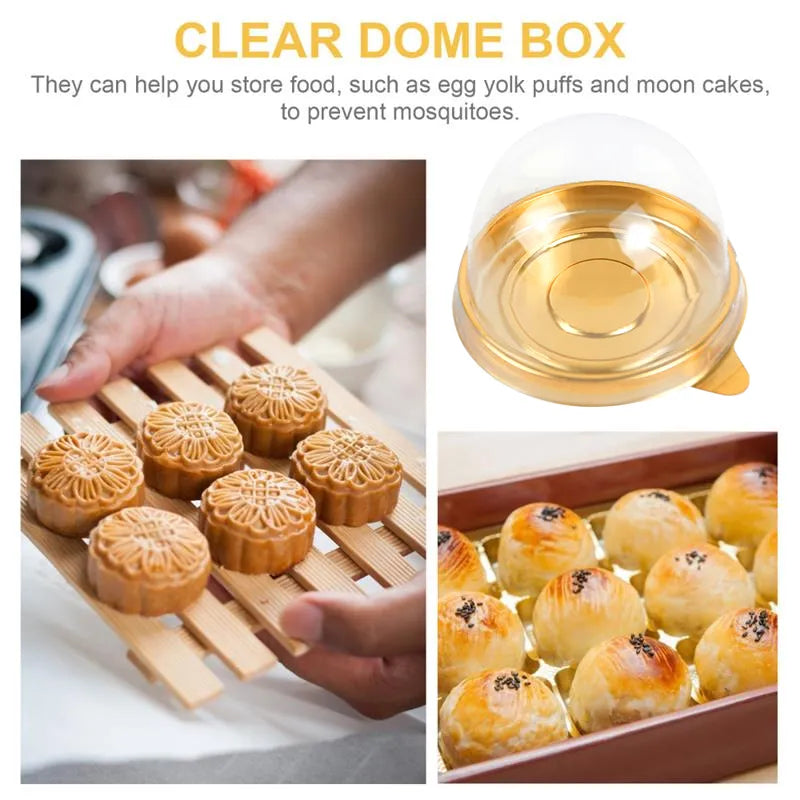 10/20pcs Mini Dessert Cake Box Container Transparan Cupcake Kotes Kotak Kemasan Kotak Persediaan Pesta Pernikahan Hadiah Natal