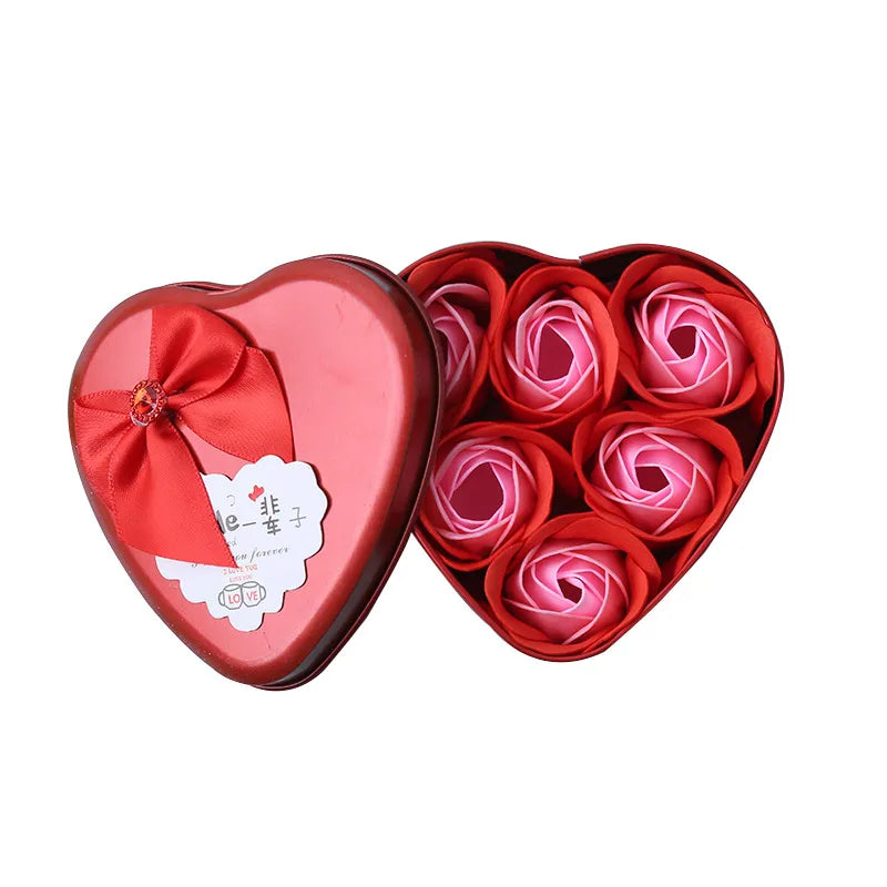 YO CHO زهرة اصطناعية 3/4/6 قطعة الورود الدب الصابون صندوق هدايا زهور عيد الحب عيد الأم الزفاف Newyear هدية للزوجة