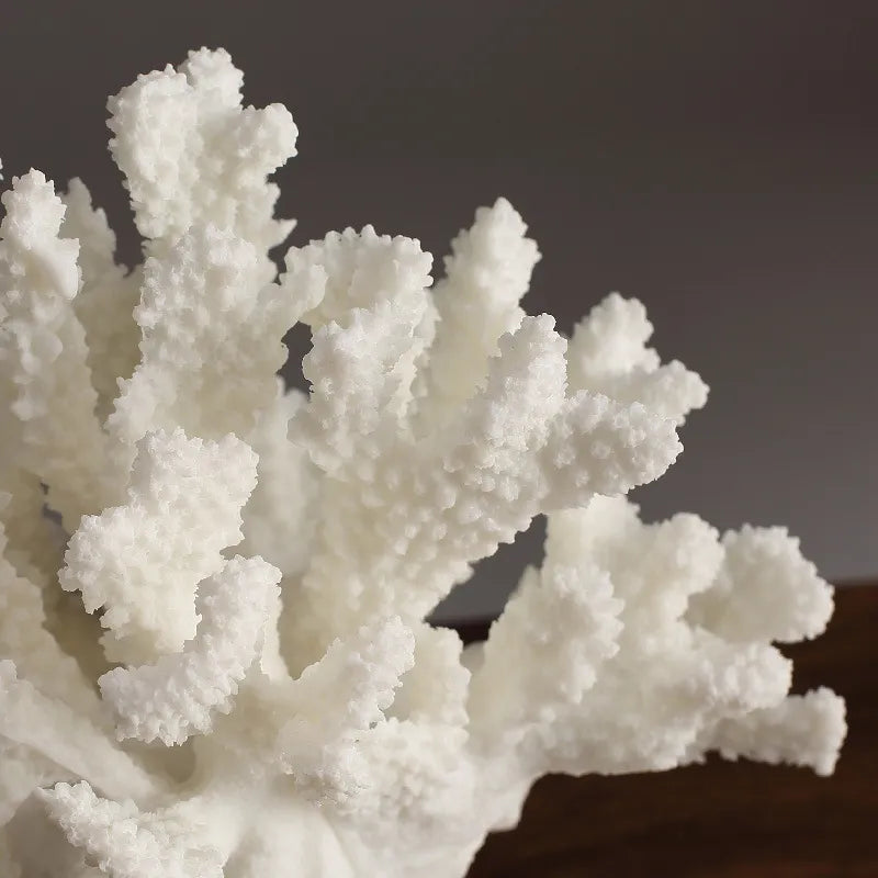 Créativité résine artificiel corail artificiel corail artisanat mobilier de base de marbre blanc décoration de simulation de simulation