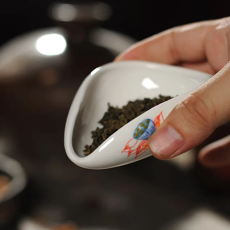 Kahve ve çay aletleri seramik çay kepçeleri seramik aksesuarları Çin kung fu çay seti