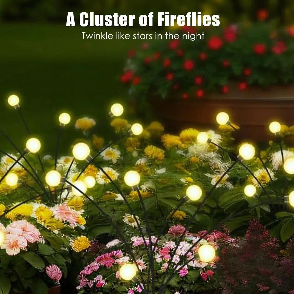 Güneş bahçe ışıkları 6 8 10 LED Ateşböceği Işıkları Açık Güneş Işığı Dekorasyon Su Geçirmez Sal Sözlü Manzara Işık Avlu Çim Lambaları