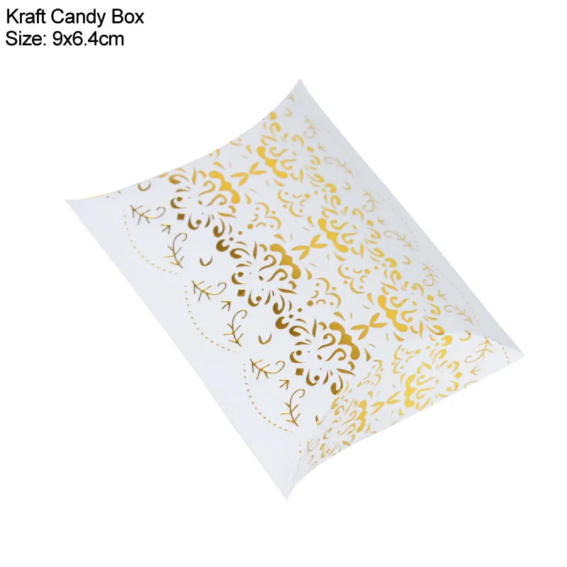 10/20/20pcs cuscino Caramy Box Kraft Paperino di confezionamento di confezioni da regalo per le cittadini Bomboniere