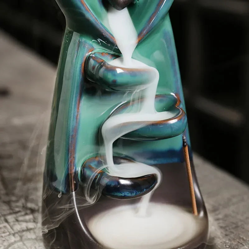 1pc, kerajinan kreatif keramik rumah menghiasi kekasih jenis Backflow Pembakar Pembakar Perencat Censer Stick Holder (tanpa kemenyan)