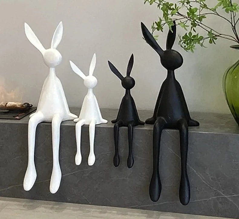 Ermakova Nordic Home Koristele hahmoja sisätilojen lahja Rabbit Patsu -jouluhuoneen sisustus Abstrakti taidetta veistospöytä