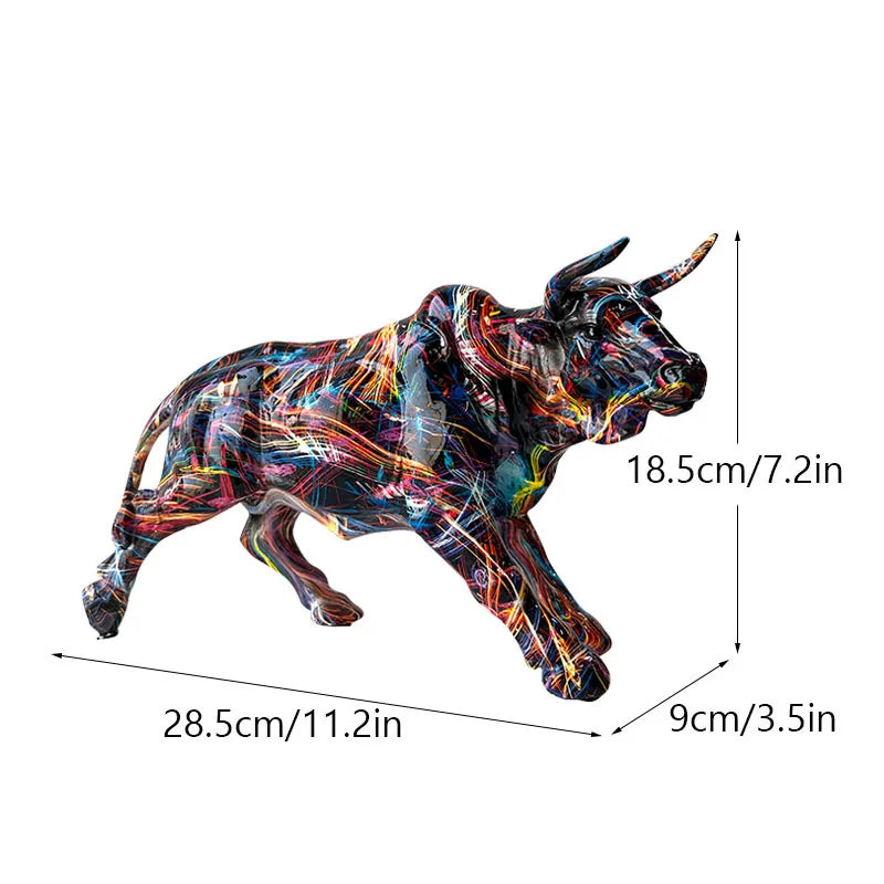 Creatividad nórdica creatividad nórdica Wall Street Resina Bull Figurine Statue de buey de buey Decoraciones para el hogar Bull Art Desktop Sculp
