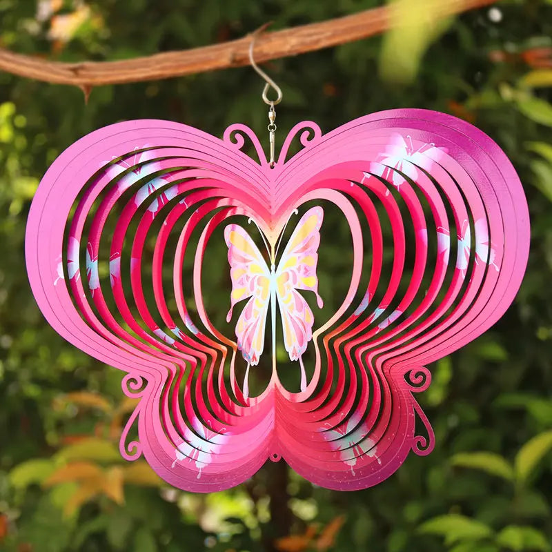 Owl Wind Spinner Rotate Metal Sculpture Kinetic Butterfly Chimes Spinners Outdoor Garden Yard Veranda and IndoorHome Decoration