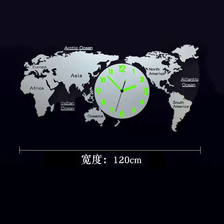 الإبداعية خريطة العالم ساعة حائط كبيرة أكريليك حديث ساعات ثلاثية الأبعاد ديكور حوائط المنزل غرفة المعيشة ساعة الحائط الصامت آلية Saat FZ592