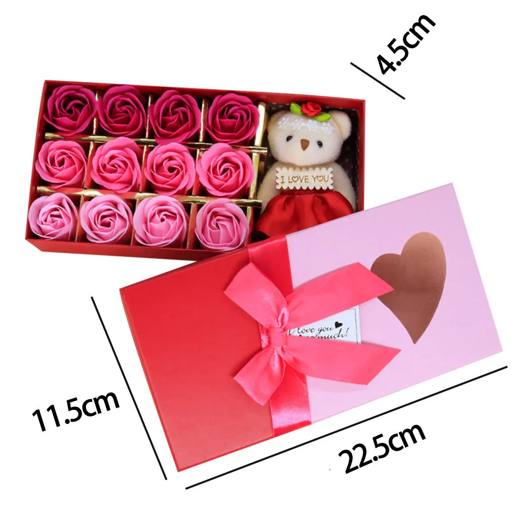 Saint-Valentin 12pcs Gift de fleur de savon parfumé Box Rose Bouquet Festival Cadeau