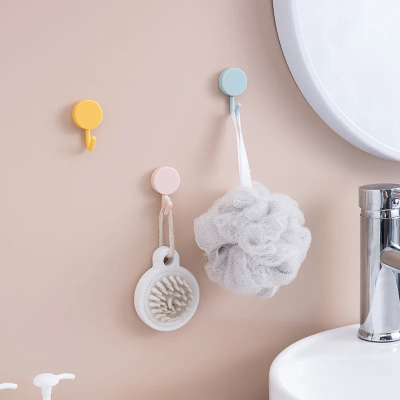 10st självhäftande väggkrok stark utan att borra kappa påse badrum dörr kök handduk hänger krokar hem förvaring tillbehör