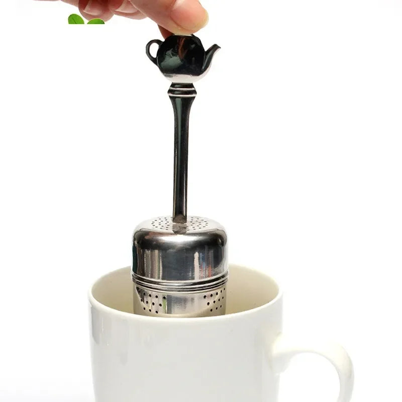 304 Paslanmaz Çelik Çay Filtresi İnfüzörleri Kürek Kafa Süzgeç Gevşek Çay Yaprağı Baharat Çay Yuva Tapı Çay İnfüzörleri Mutfak Gadget