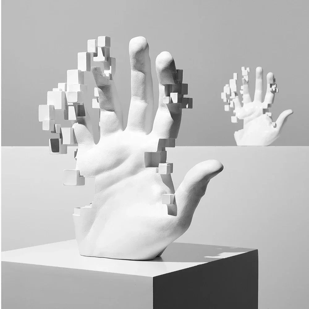 Taiteellinen käsi patsas abstrakti kodinsisustustarvikkeet taideveistos pohjoismainen hahmo moderni minimalismi kirjahylly mesa