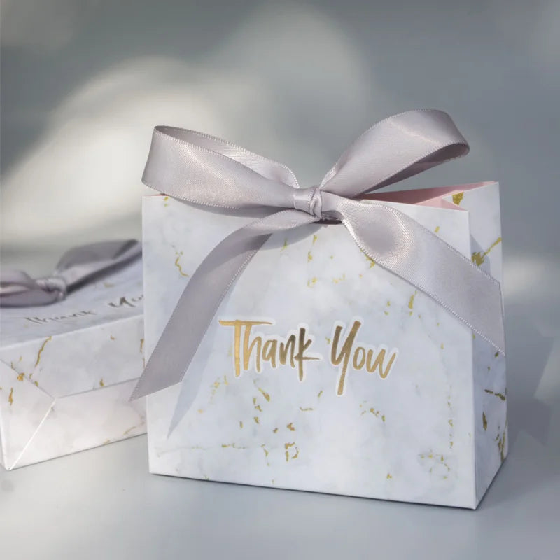 Bolsas de regalo Embalaje creativo mini bolso de papel de mármol gris para fiestas baby shower bolsita de chocolate Embalaje de favores de boda Caja