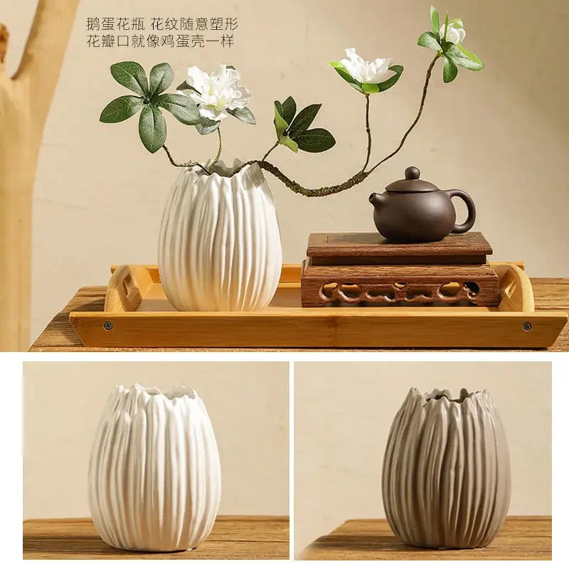 Kreative Keramikvase, Rhododendron -Set, kreativer Zen -Tea -Zimmer, berühmtes Hotel, Tee -Tischdekoration und Dekoration