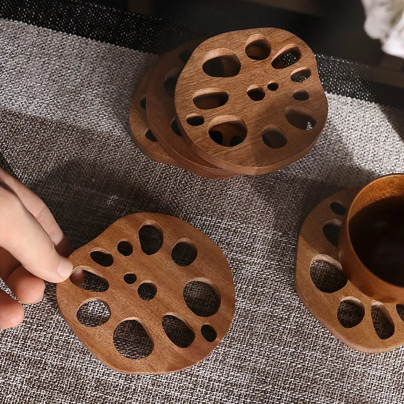 Placema di sandalo di sandalo ebano creativo creativo a fetta radice di isolamento pad kung kung fu tè coater casalingo