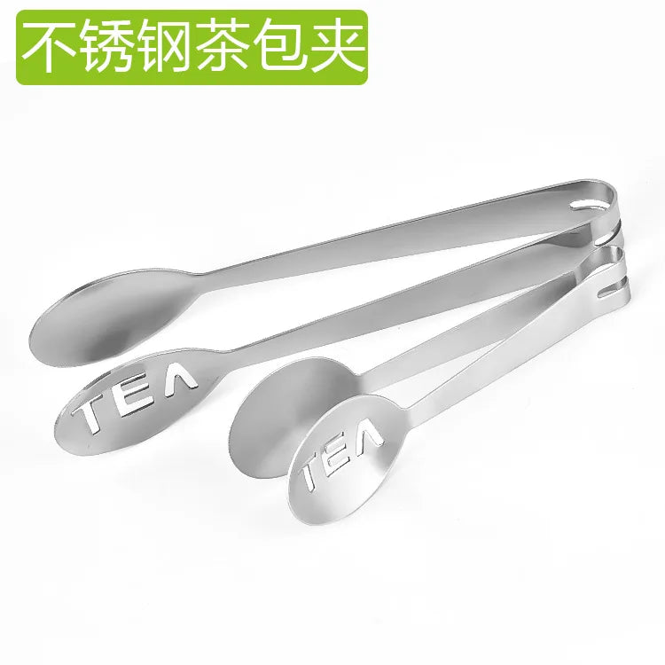 Thicken Tea Bag Clip Tongs Stainless Steel Teabag Squeezer Tea Leaf Strainer  Holder Grip Spoon Mini Sugar Clip Anti-hot Clamp