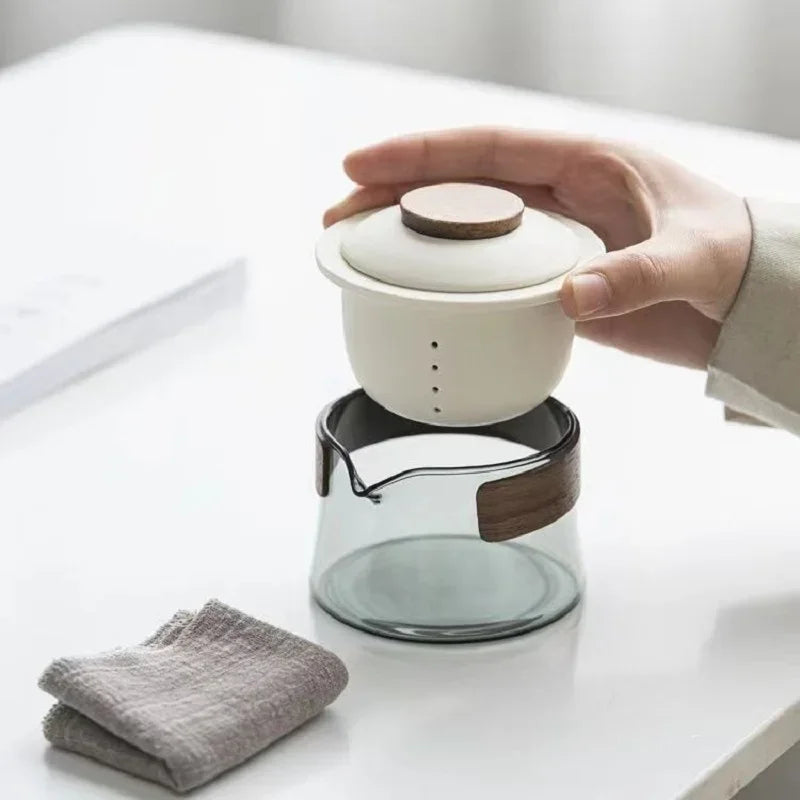 Zen Teapot and Tea Cup Set Kit Tea Rumah Membuat Perjalanan Teh Set Luar Beg Mudah Alih Jepun Set Teh Jepun 1 mangkuk 3 cawan