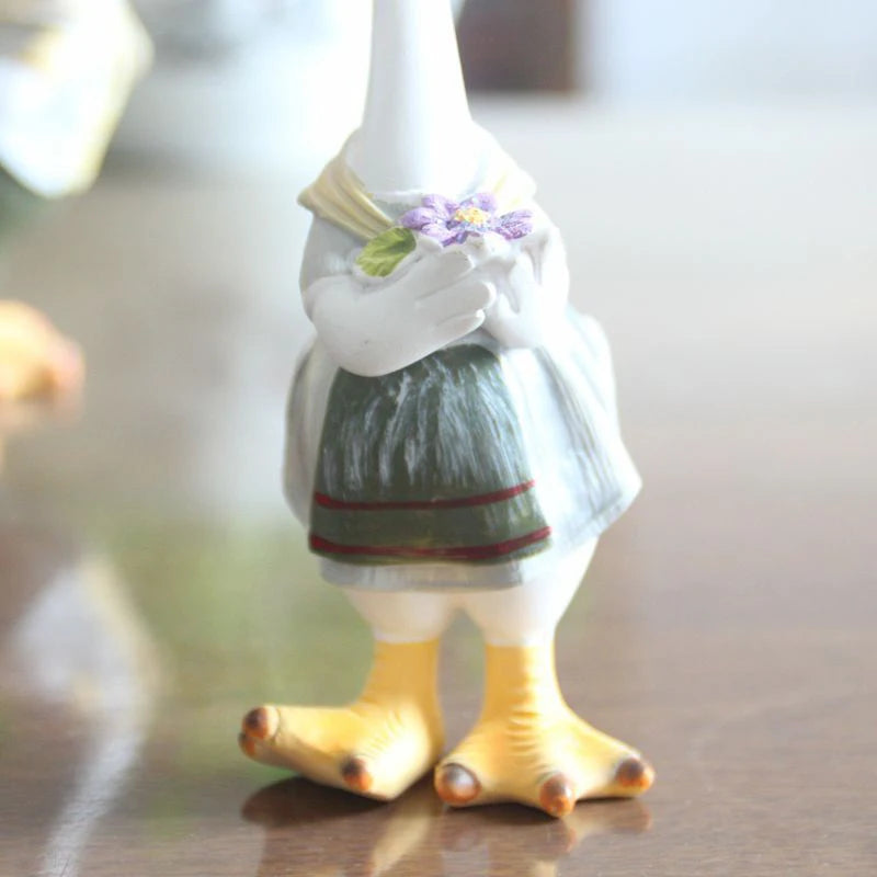 IMITACIÓN CREATIVA Figuras de pato Personalidad Estatua de resina Figurina Ornamentos de jardín Crafts Decoración de la mesa en el hogar Regalos