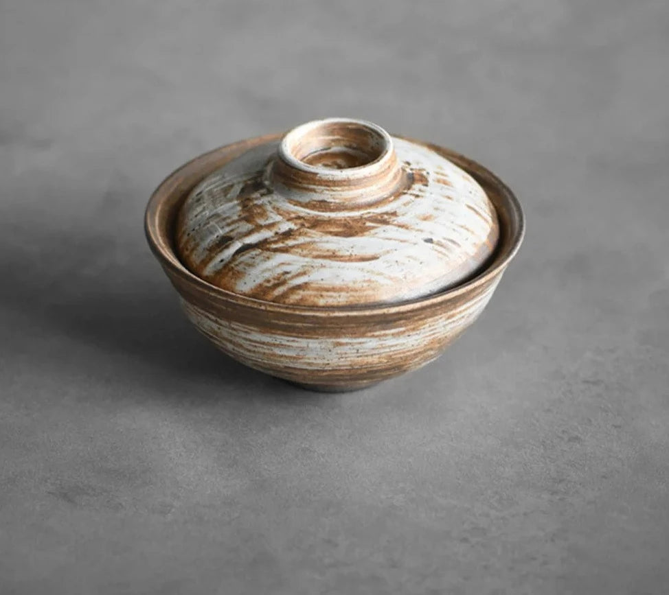 110 ml japanische grobe Keramik handgefertigt Gaiwan handgefertigt kleiner Tee Tureen Tee Brauabdeckung Schüssel Getränkezubehör Ornamente Ornamente