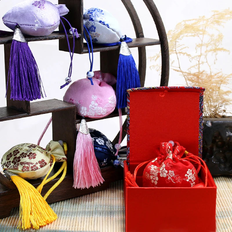 Gaya sutera cina brocade bulroidered beg sulaman kain sachet kain kantung tassel loket beg tali untuk beg barang perhiasan