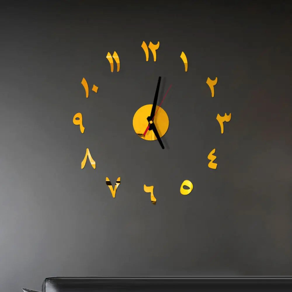 Pelekat jam dinding digital reka bentuk moden diy dapur ruang tamu hiasan rumah diy kuarza jarum boleh tanggal