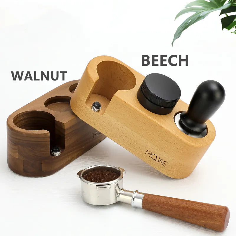 Coffee Tamper Holder, Filter Stand, Walnut Espresso Distributor, Mat Rack, Barista Tool, Gift Accessories, 51mm, 53mm, 58mm