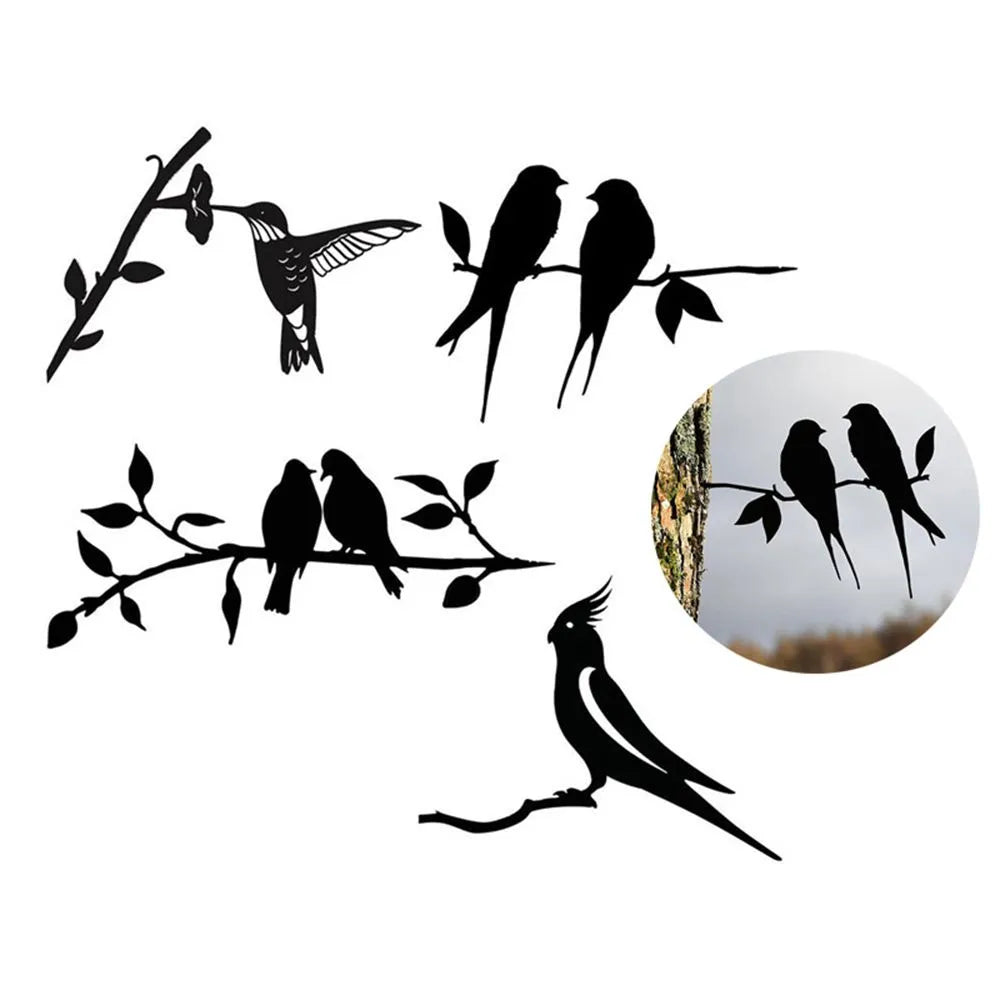 Artesanais de aço de aço de aço artesanato de metal artesanato de metal jardim ramo pássaros pássaros de jardim de decoração estátuas de pássaro ornamento de pássaro
