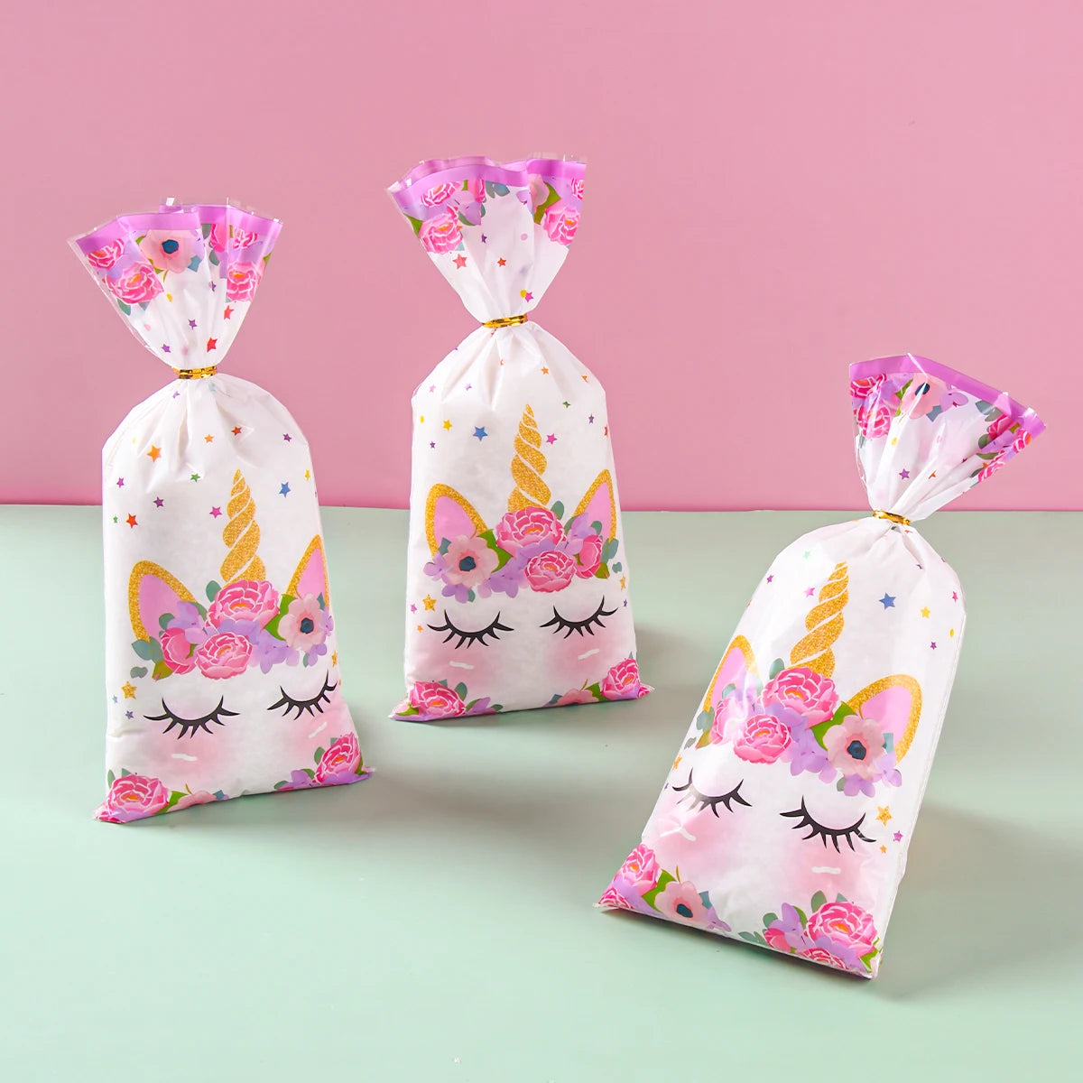 Decoración de la fiesta de cumpleaños de unicornio bolsas para regalos de dulces de unicornio decoración de la fiesta de cumpleaños de unicornio para niños suministros de boda