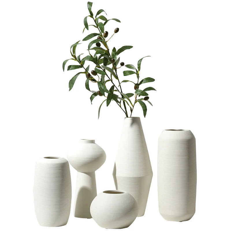 BHM-MUSACTURE Modern Nordic Beyaz Seramik Vazo Lüks Porselen Sofra Takımları El yapımı vazo için benzersiz setler