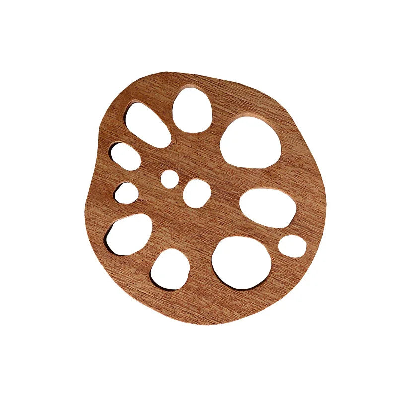 Ebony Sandalwood Placemat Creative Lotus Root Slice Coaster Insulation Pad  Kung Fu Tea Coaster Home Kitchen Placemat