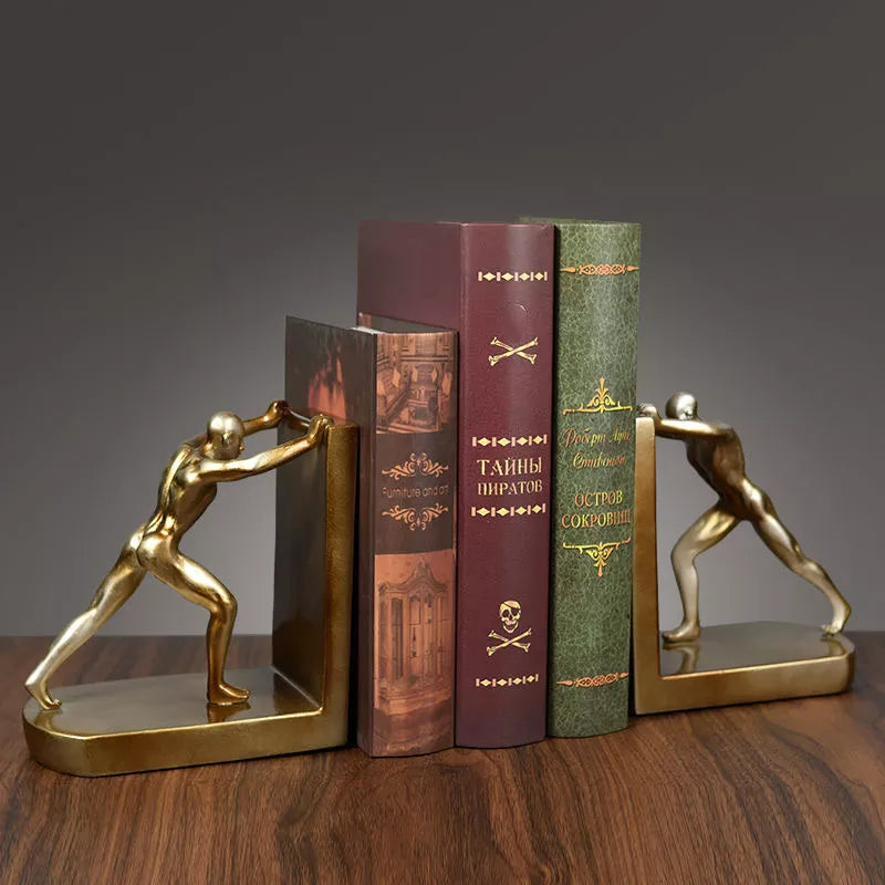 Estilo europeo Bookends Decoración del hogar Crafts Desk Bookshelf Osnnaments Ornaments Book Push Figurinas Miniaturas