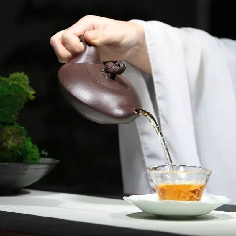 Yixing kil çaydanlık fil tasarım kapağı ev kung fu teare seramik su ısıtıcısı çiğ cevher çayotları çay töreni malzemeleri