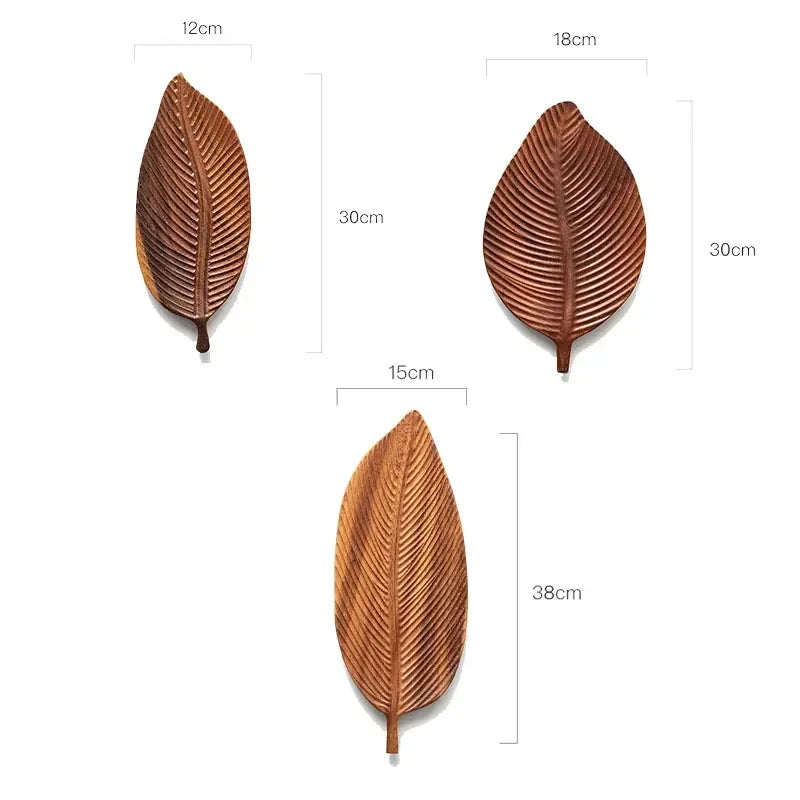 Træbladform Forfriskning Bakke Bladbakke Kinesisk stil konditorplade brygning af tebakke dekorativ bordsøjartikler forsyninger