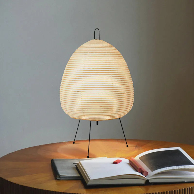 Japans ontwerp akari wabi-sabi yong tafellamp bedrukte rijst papierlamp slaapkamer bureaubladdecoratie tafellamp drop verzending