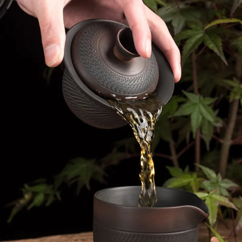 JiAnshui Pottery Pottery Gaiwán Cerámica hecha a mano Kung Fu Té Té Caza de té Caza de té Ceremonía de té