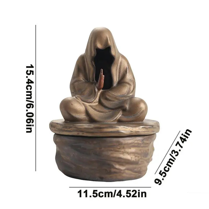 Meditazione in forma di meditazione monaco di incenso in ceramica Burner Burner casa soggiorno giardino teatro yoga sala zen decorazione