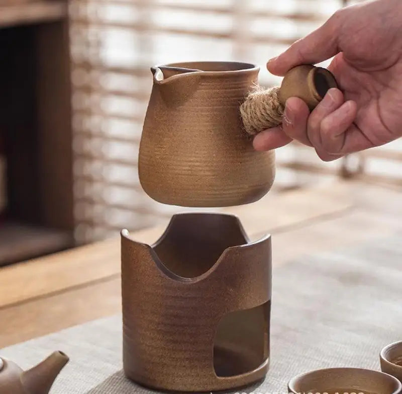 Kinesisk stil värmepeinad te potten set utsökt enkelhet retro te set hem bärbar kokande te keramik te potten