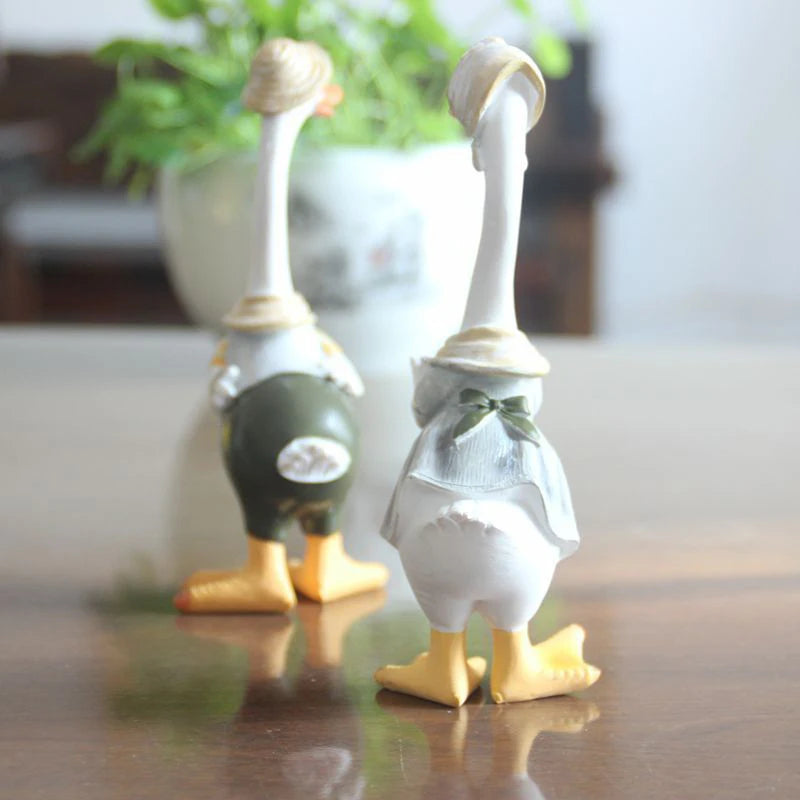 Creative Imitation Duck Figurines Personality Resin Statue Figurine Garden Ornament Crafts Home Office Table Decoration Gifts