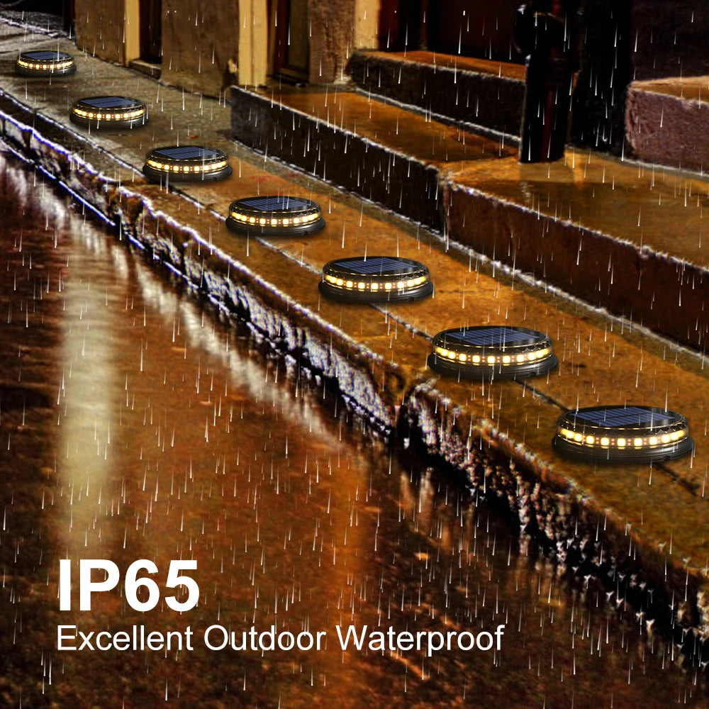 4pcs Super Bright Led Surya Pathway Light Outdoor IP65 Waterproof 3.7V 1200mAh Lampu Tanah Untuk Dekorasi Taman