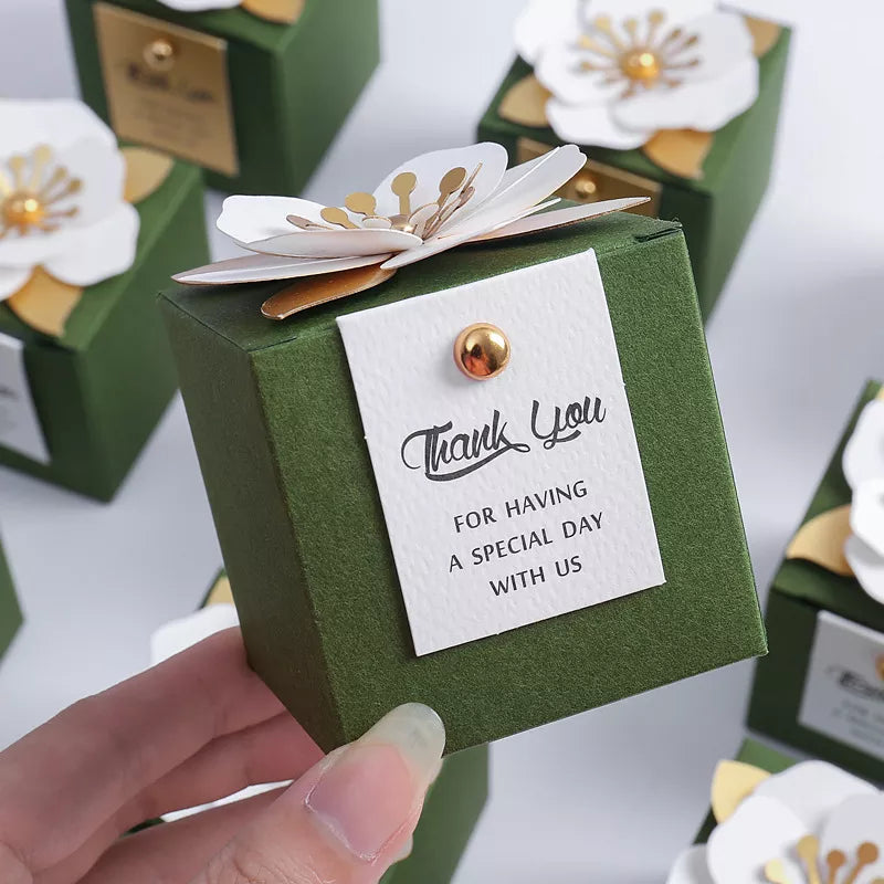 Creative Flower Square Wedding Candy Box squisito scatola da regalo per banchetti per feste per feste per vacanza
