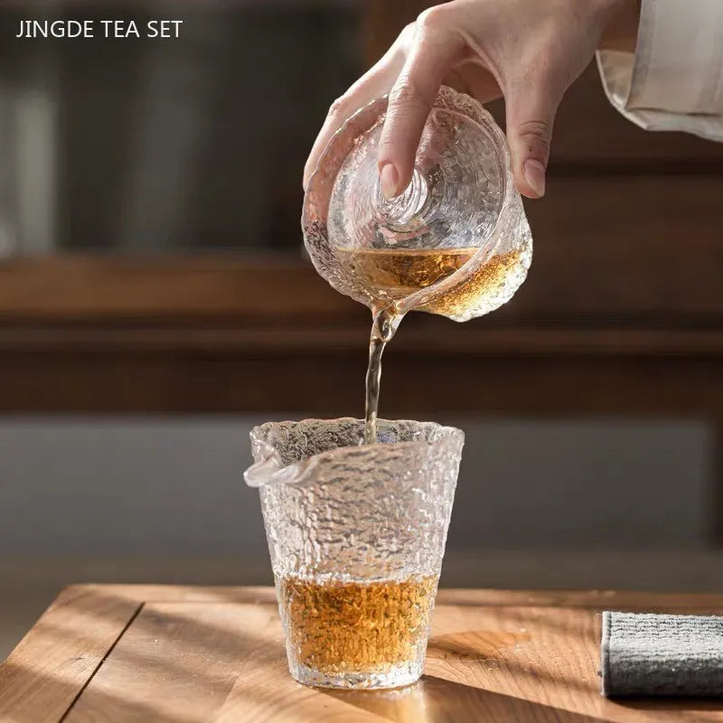 Japoński klasyczny wzór młotka Fair Fair Ręcznie robione ciepło szklane gajwan chińskie akcesoria herbaty domowe herbata infuzor herbaty