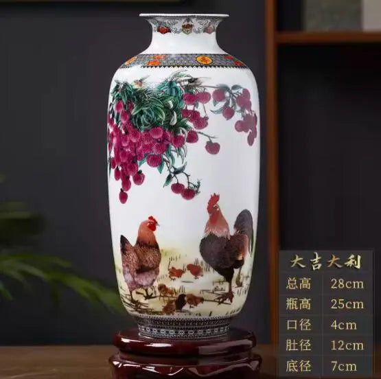 Jingdezhen wazon ceramiczny vintage chińskie wazony tradycyjne wazony domowe wazon zwierzęce drobne artykuły wyposażenia gładkiego powierzchni