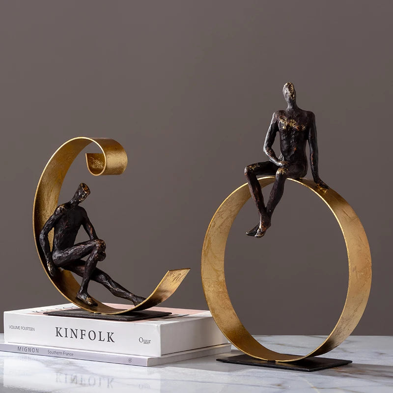 Nordic einfache Figur Kunst Skulpturen Ornamente Home Dekoration Wohnzimmer TV