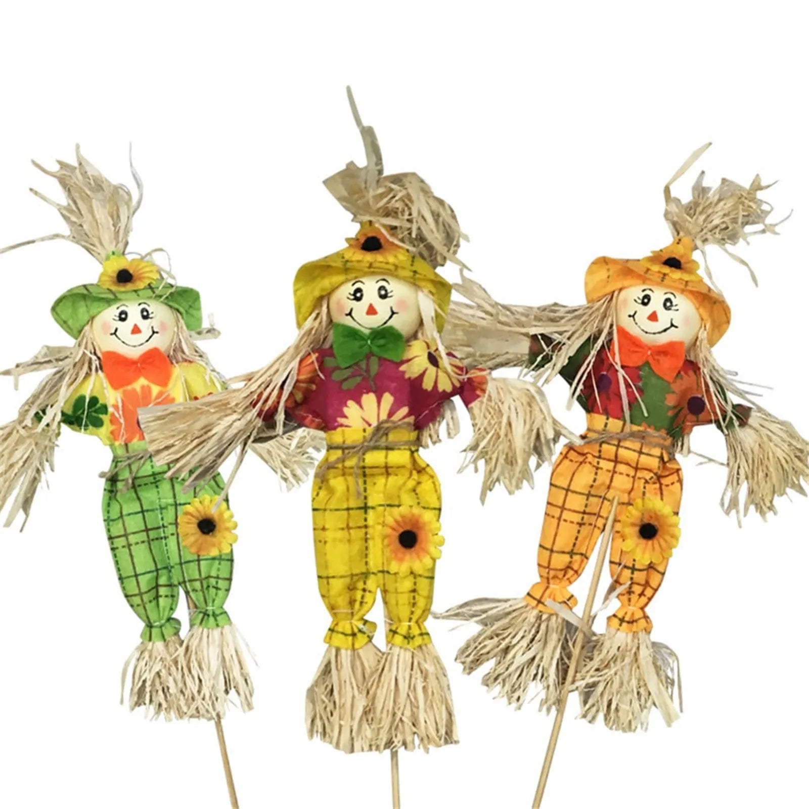 3PCS MALL Fall Scarecrow Decor 3 Pack Scarecrow For Garden Home Yard Porch Thanksgiving Halloween Decoration садовые фи erfы