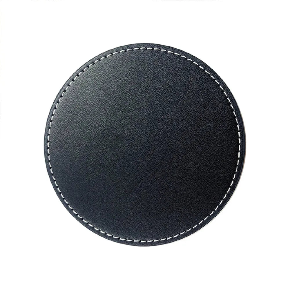 1pcs PU Leather Coaster Waterproof Heat Resistant Round Cup Coaster Cup Mat Tableware Insulation Mat Bowl Placemat Home Decor
