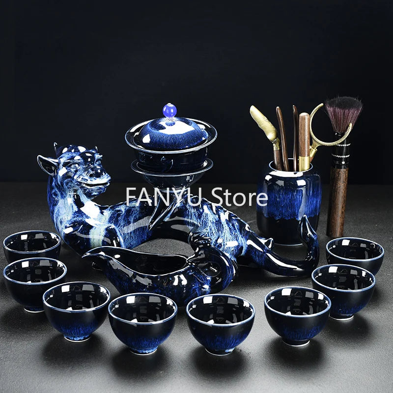 Set da tè cinese Gaiwan in porcellana set completo set puer cinese set di tè portatile set di lusso vintage juego de te tea cerimonia ab50ts