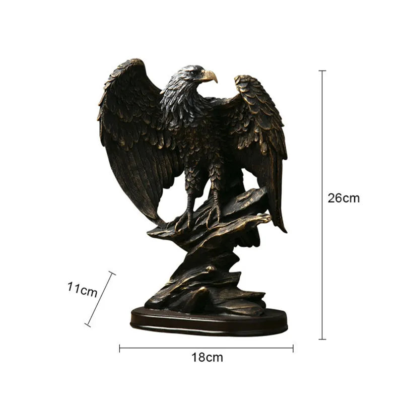 Retro Eagle Sculpture New Room Decoration Ornaments Wealth Animal Office Home Study Living Abstract Staty Decor Gift